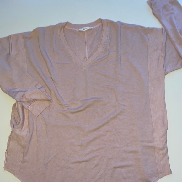 ruby and jenna Tops - Trendy Dusty Rose Oversized Soft Shirt